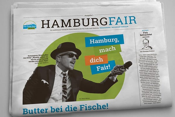 Titel der Kampagen-Zeitung HAMBURG FAIR der Kampagne Hamburg mach dich Fair!